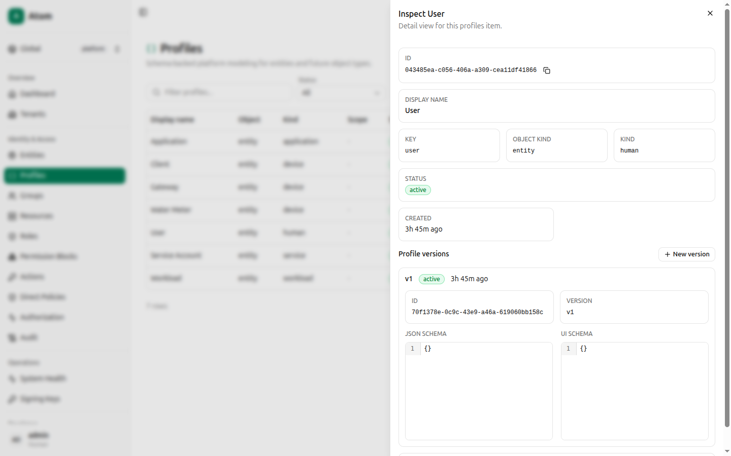 Profile inspect view